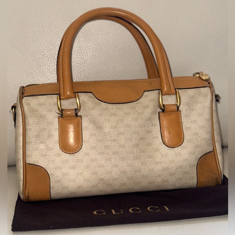 Gucci Tan and Cream Handbag - Picture 2 of 12